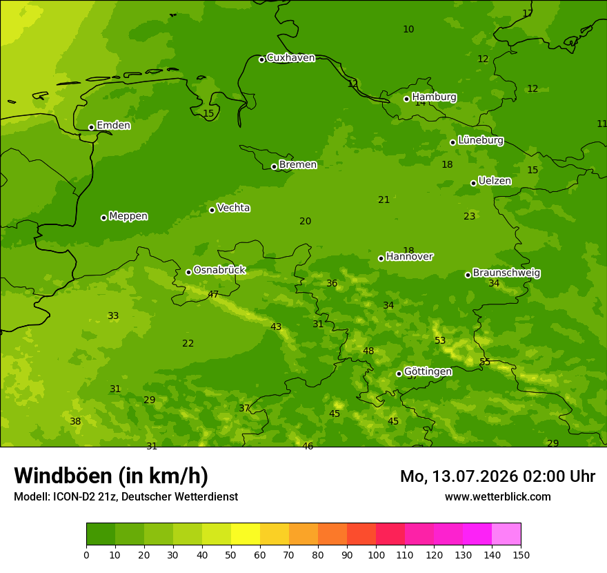 Maximale Windböen