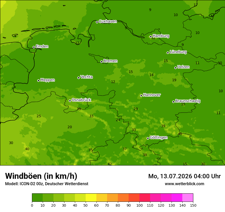 Maximale Windböen