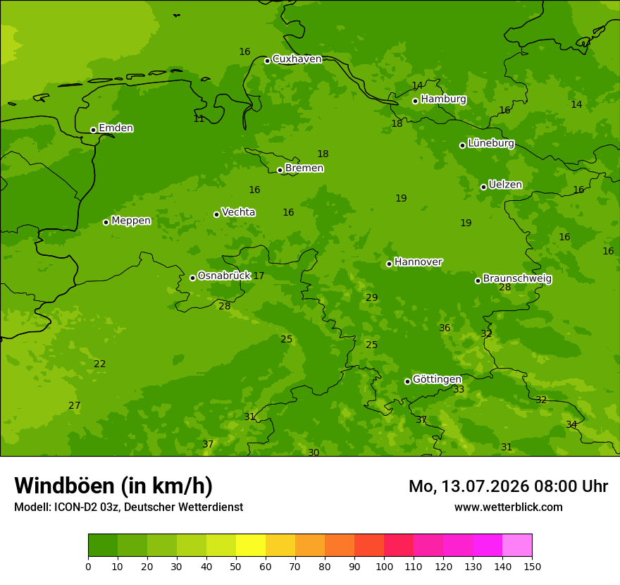 Maximale Windböen