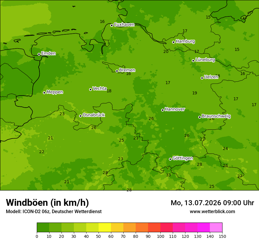 Maximale Windböen