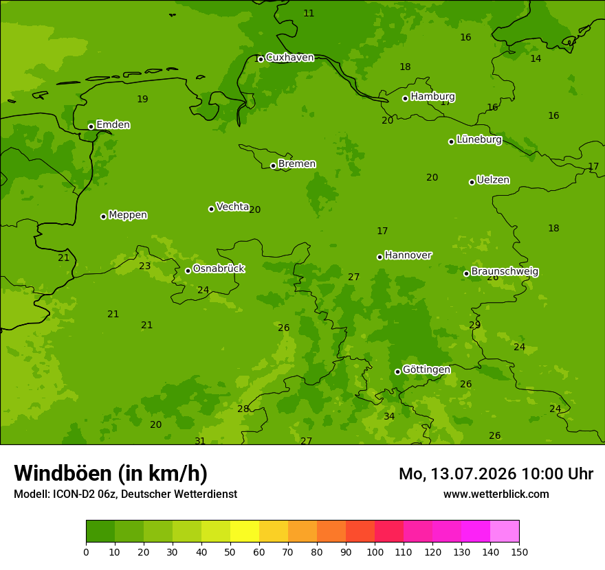 Maximale Windböen