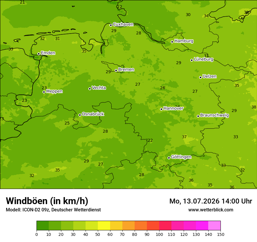 Maximale Windböen