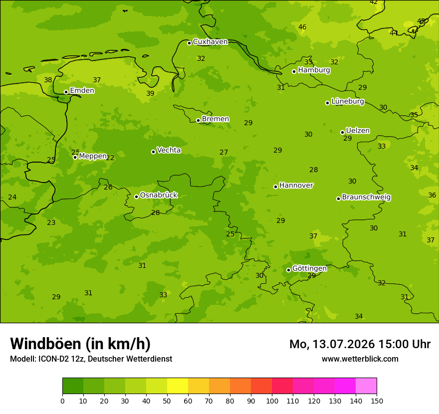 Maximale Windböen