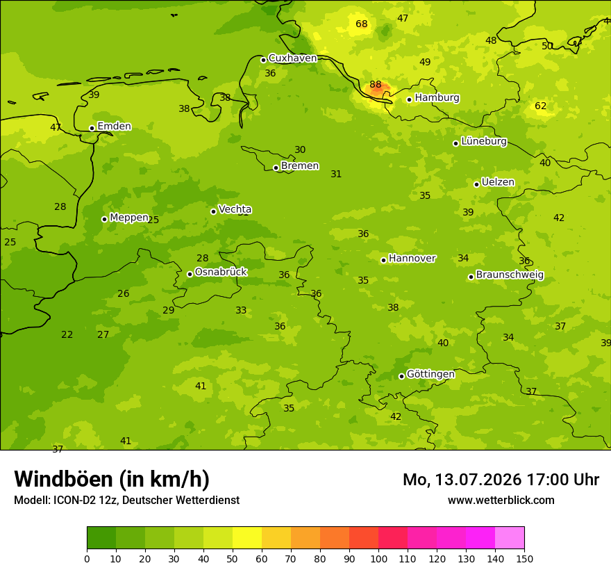 Maximale Windböen
