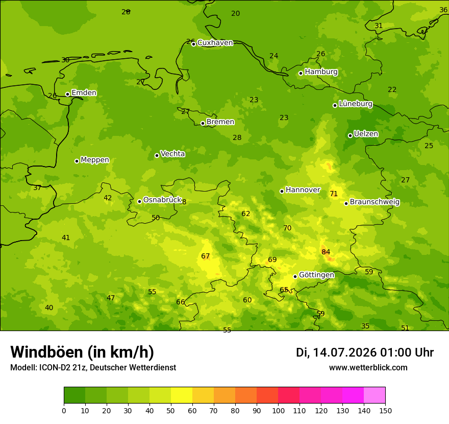 Maximale Windböen