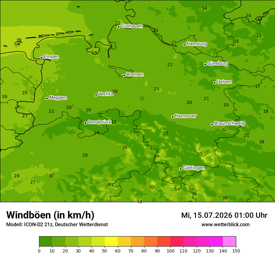 Maximale Windböen