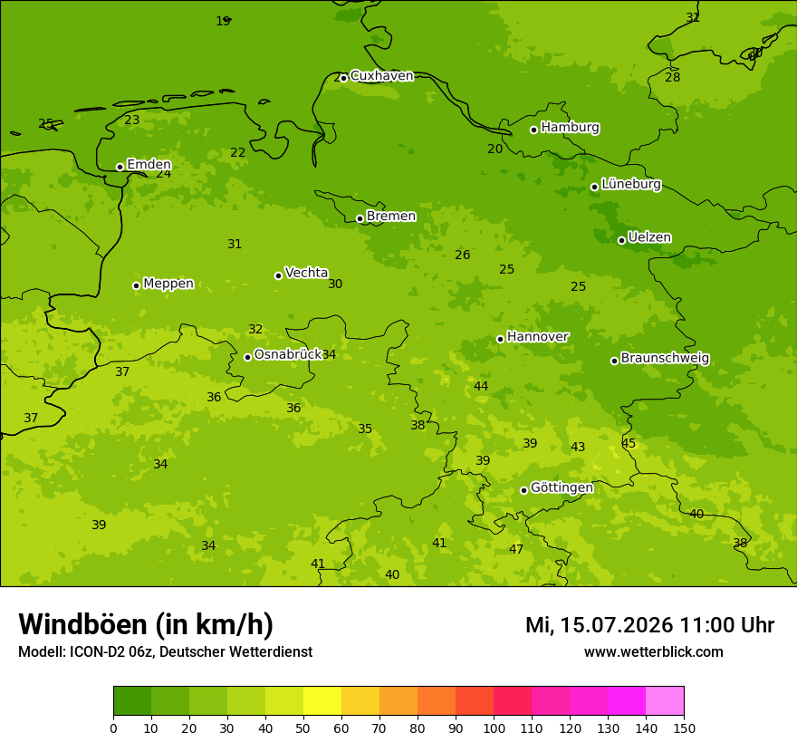 Maximale Windböen