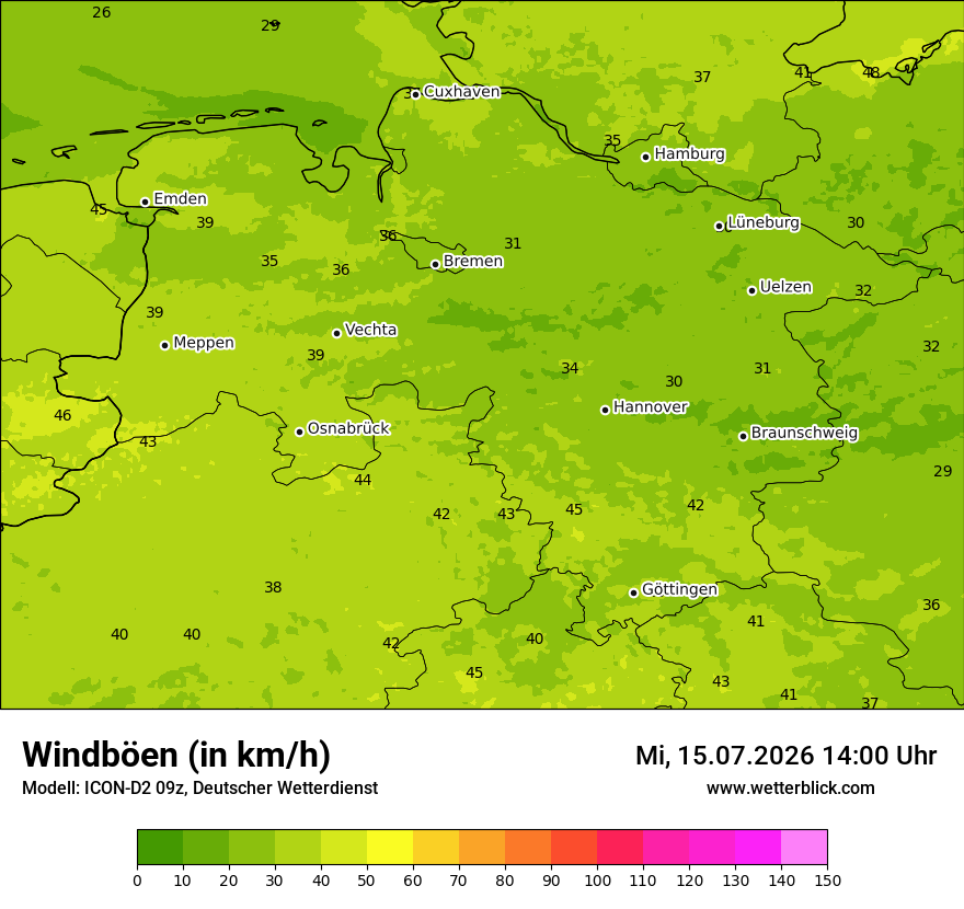 Maximale Windböen