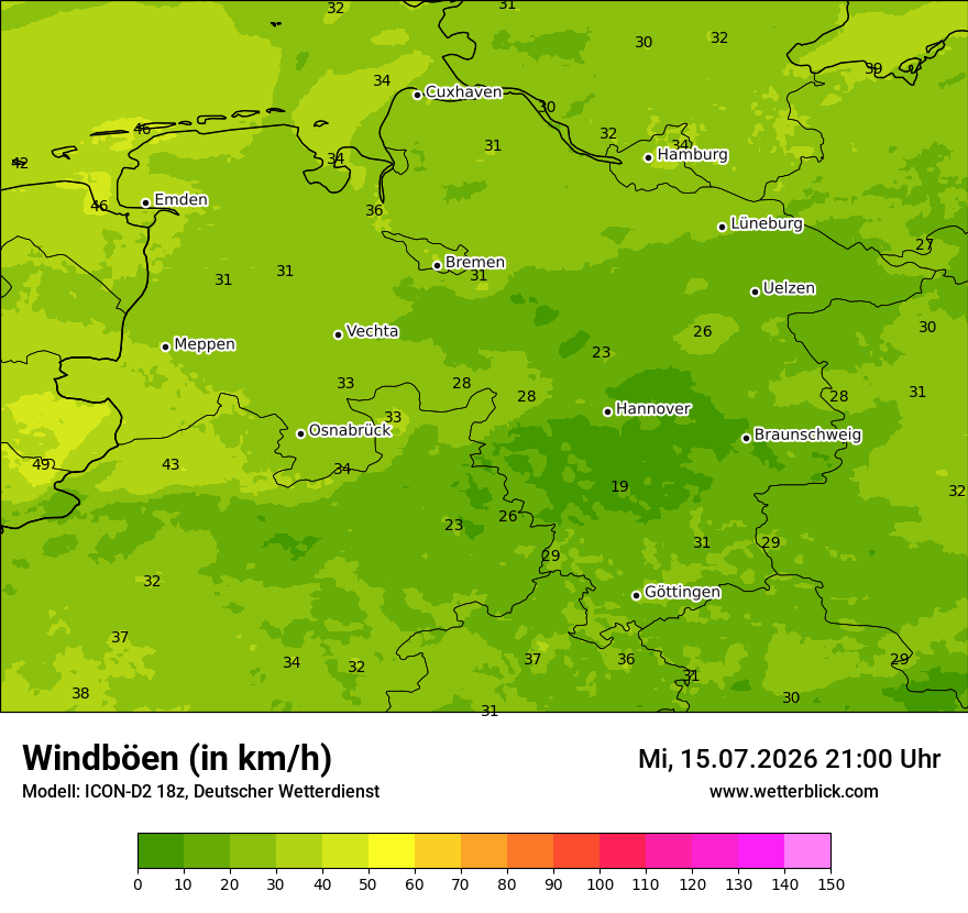 Maximale Windböen