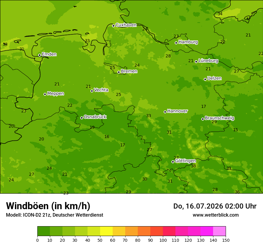 Maximale Windböen