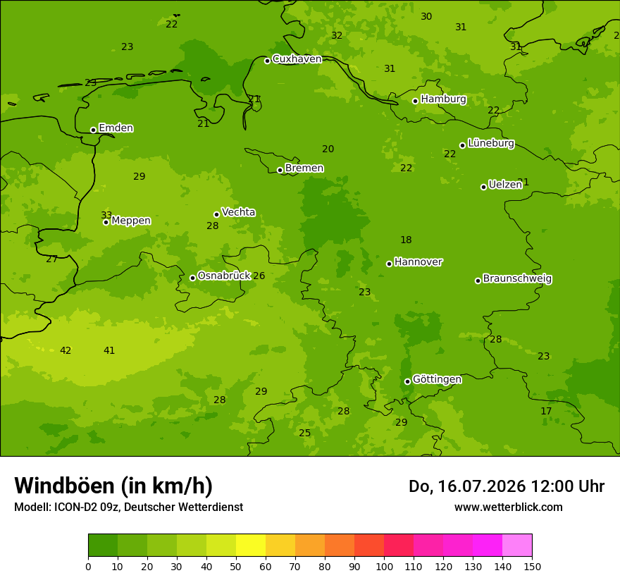 Maximale Windböen