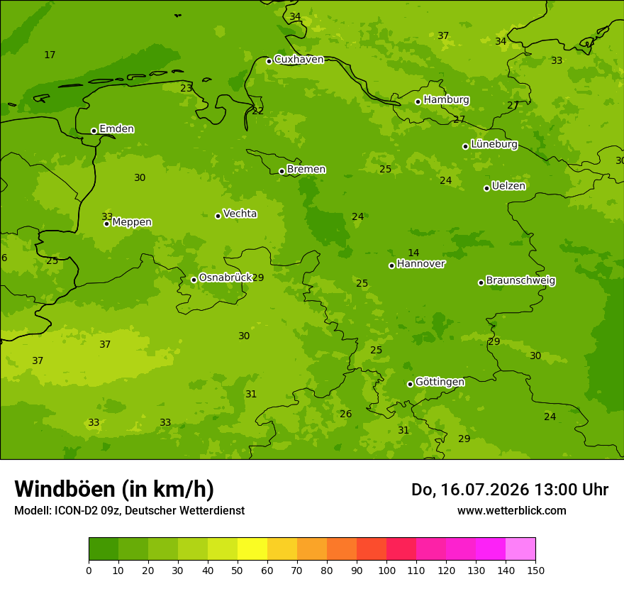 Maximale Windböen