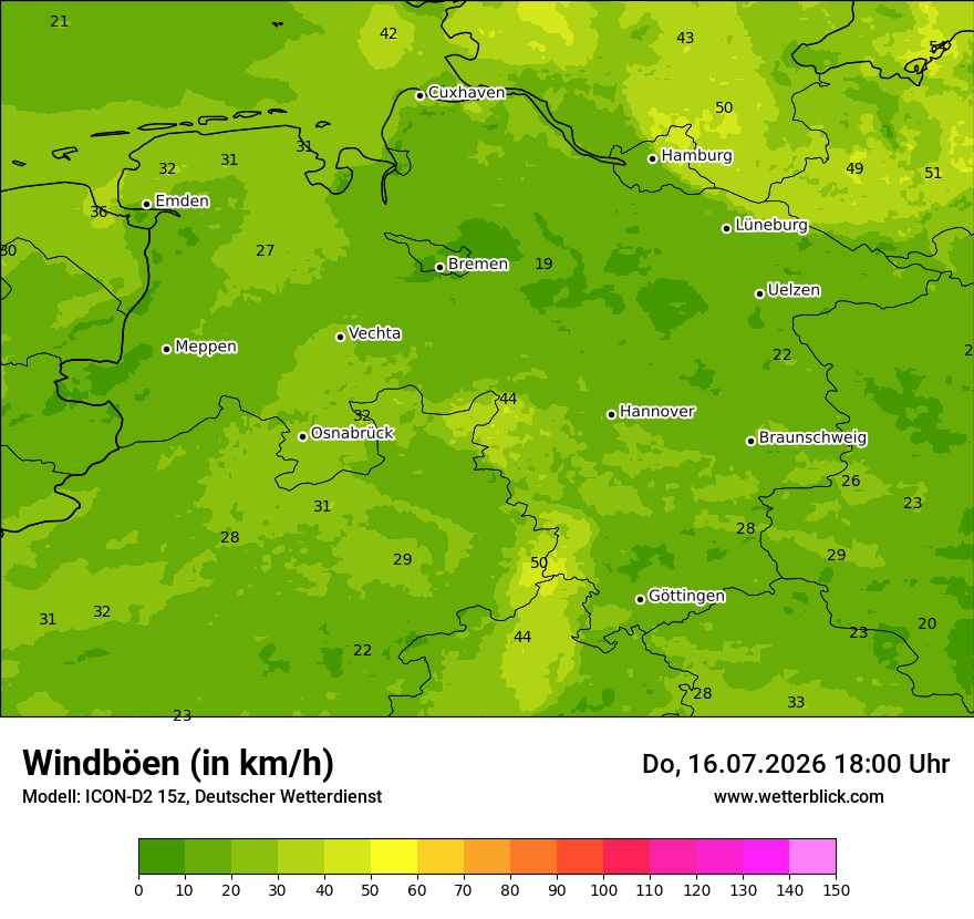 Maximale Windböen