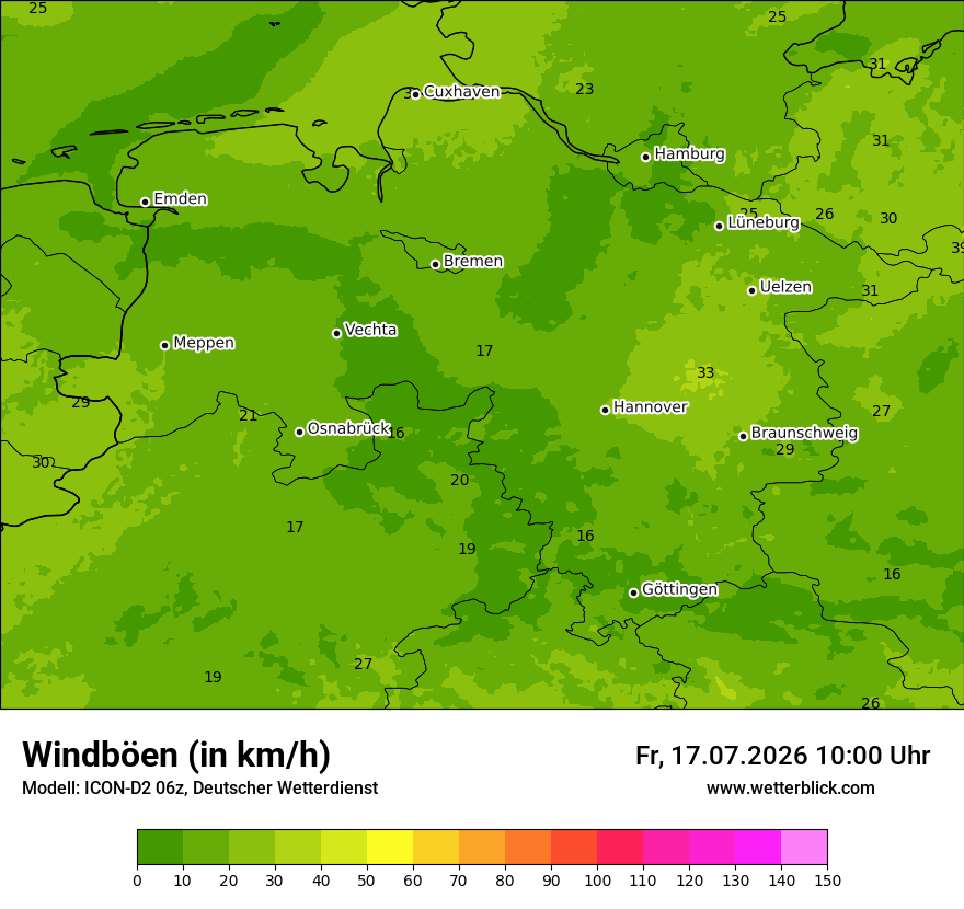 Maximale Windböen