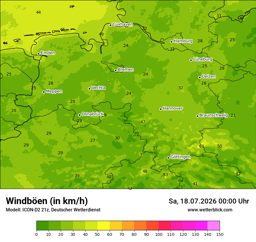 Maximale Windböen