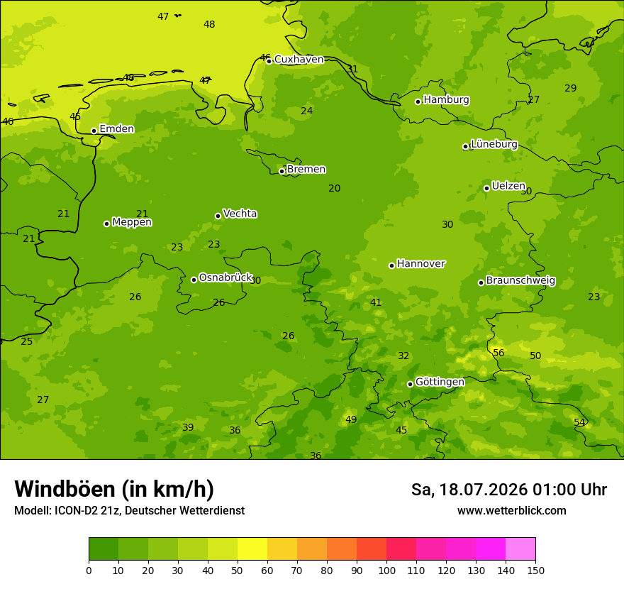 Maximale Windböen