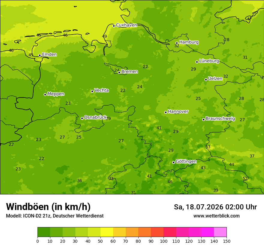 Maximale Windböen