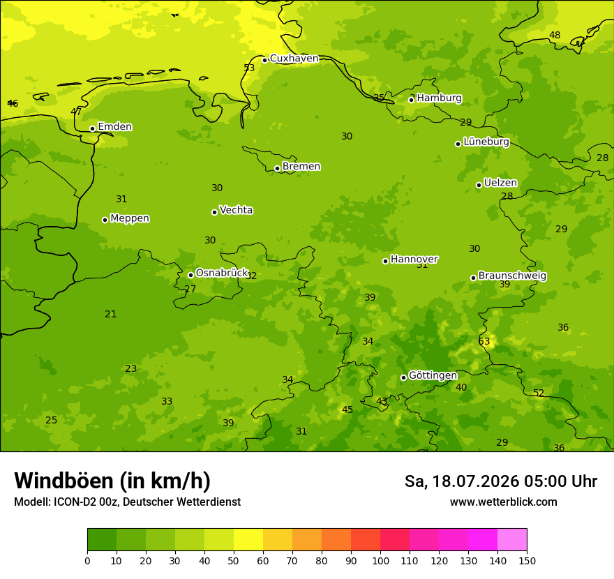 Maximale Windböen