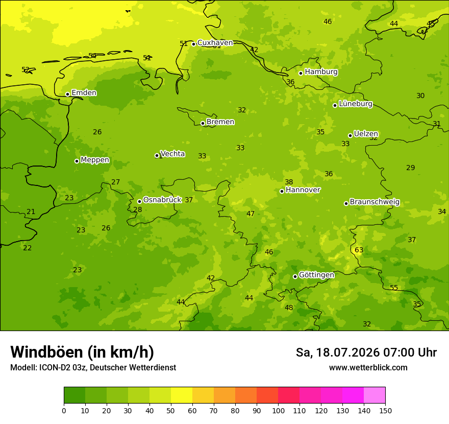 Maximale Windböen
