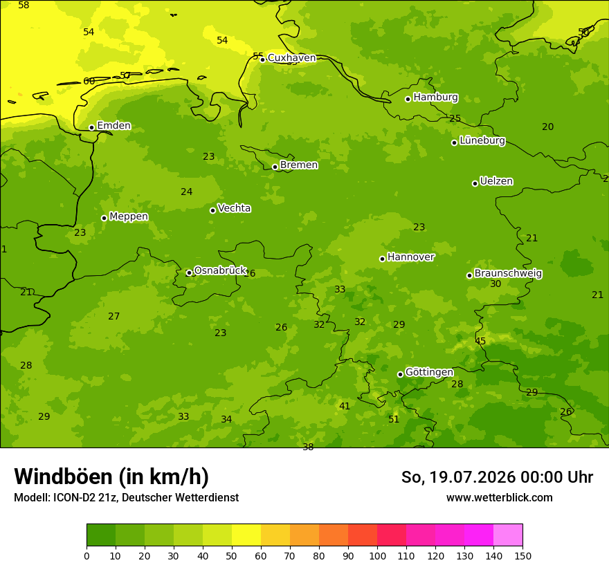 Maximale Windböen