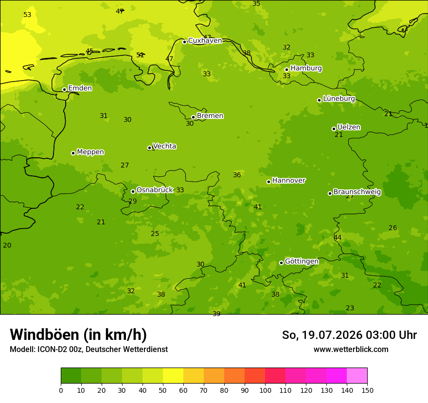 Maximale Windböen