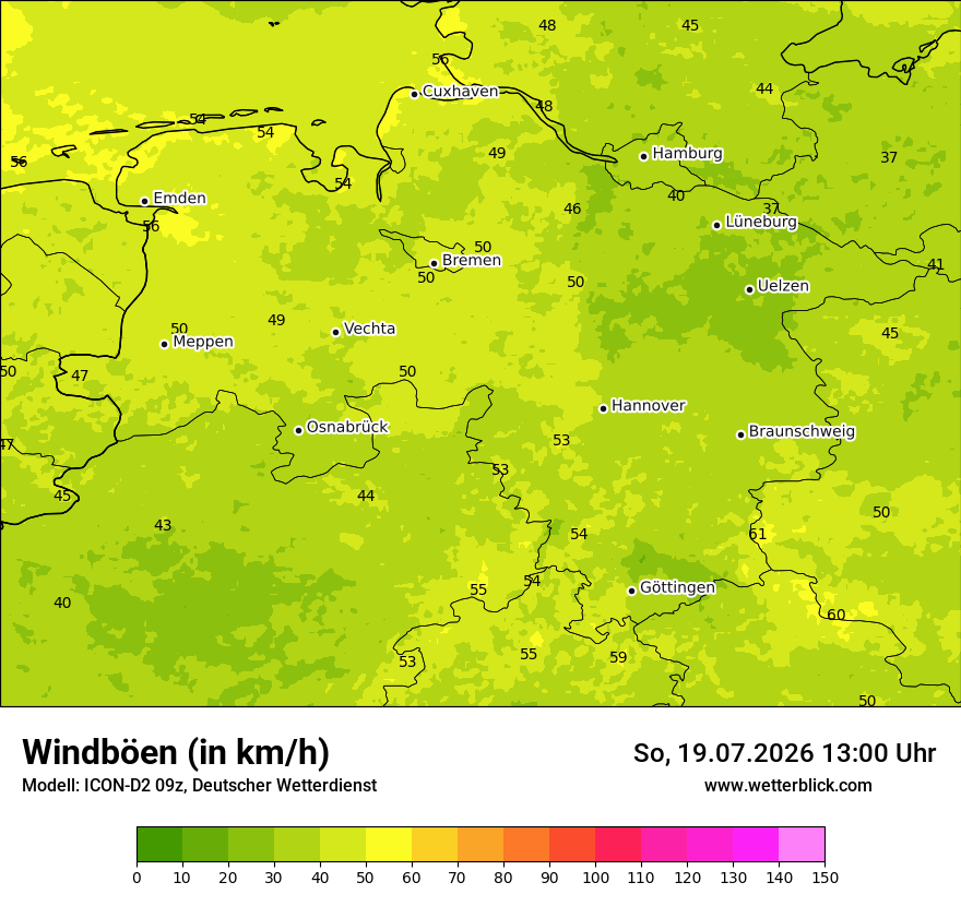 Maximale Windböen