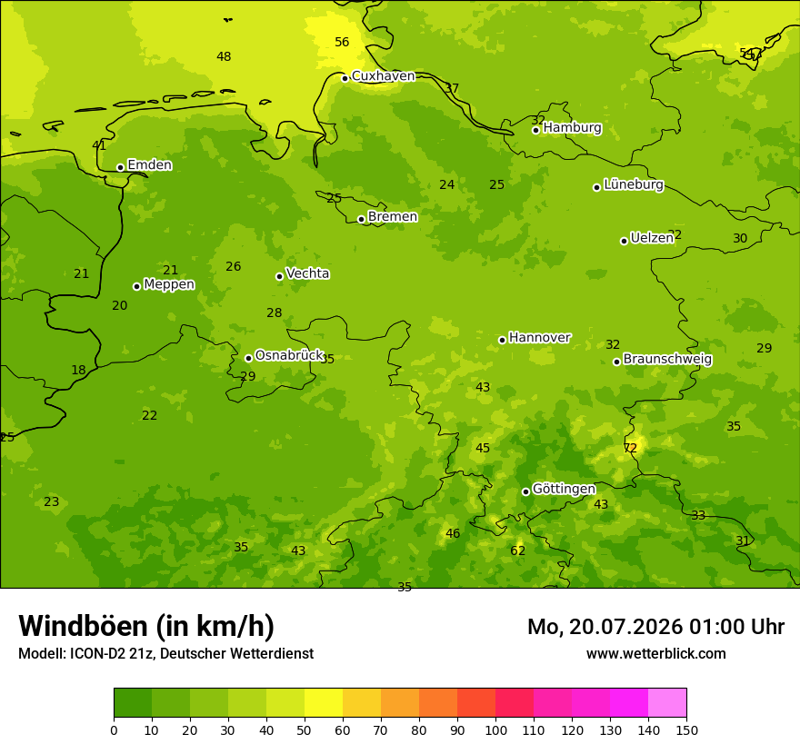 Maximale Windböen