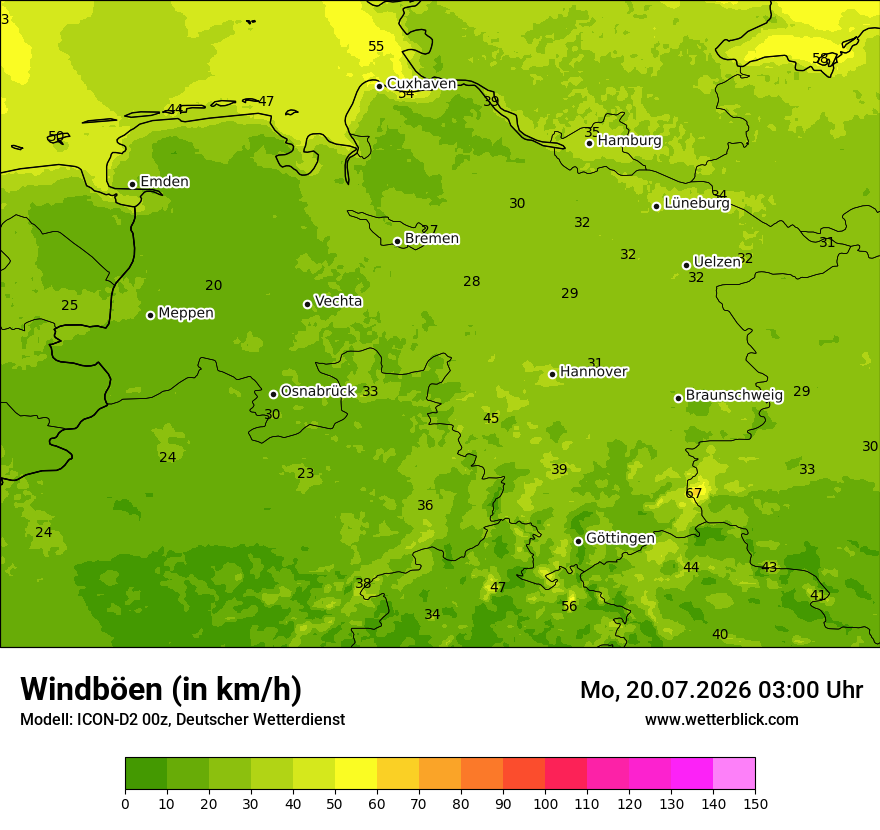 Maximale Windböen