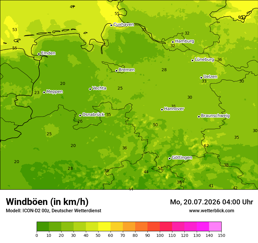 Maximale Windböen