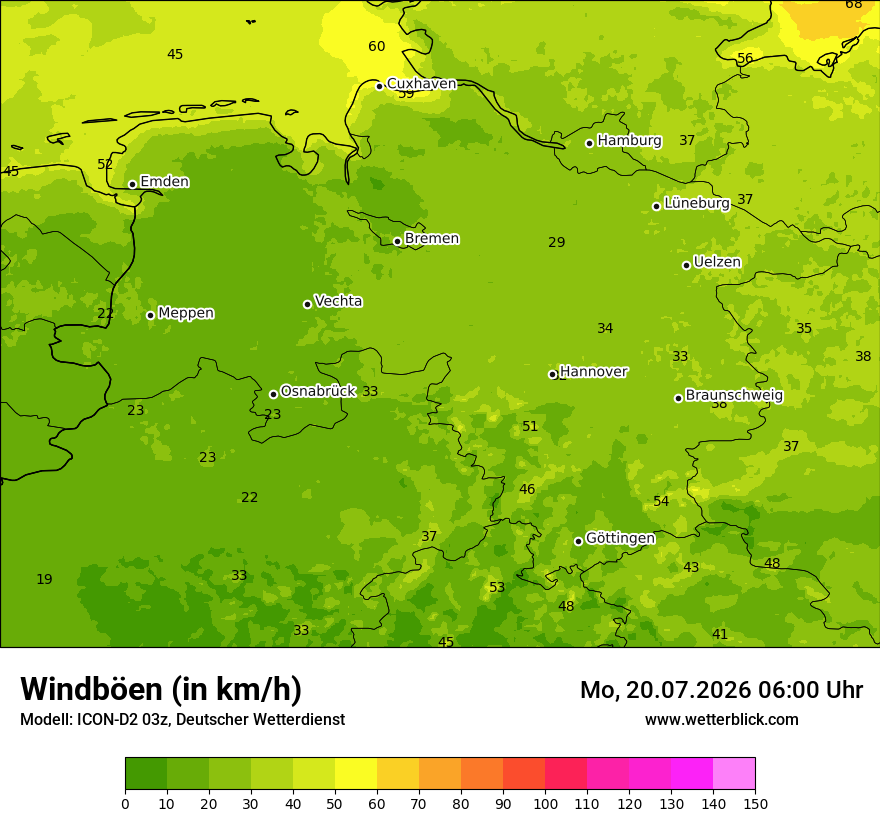 Maximale Windböen