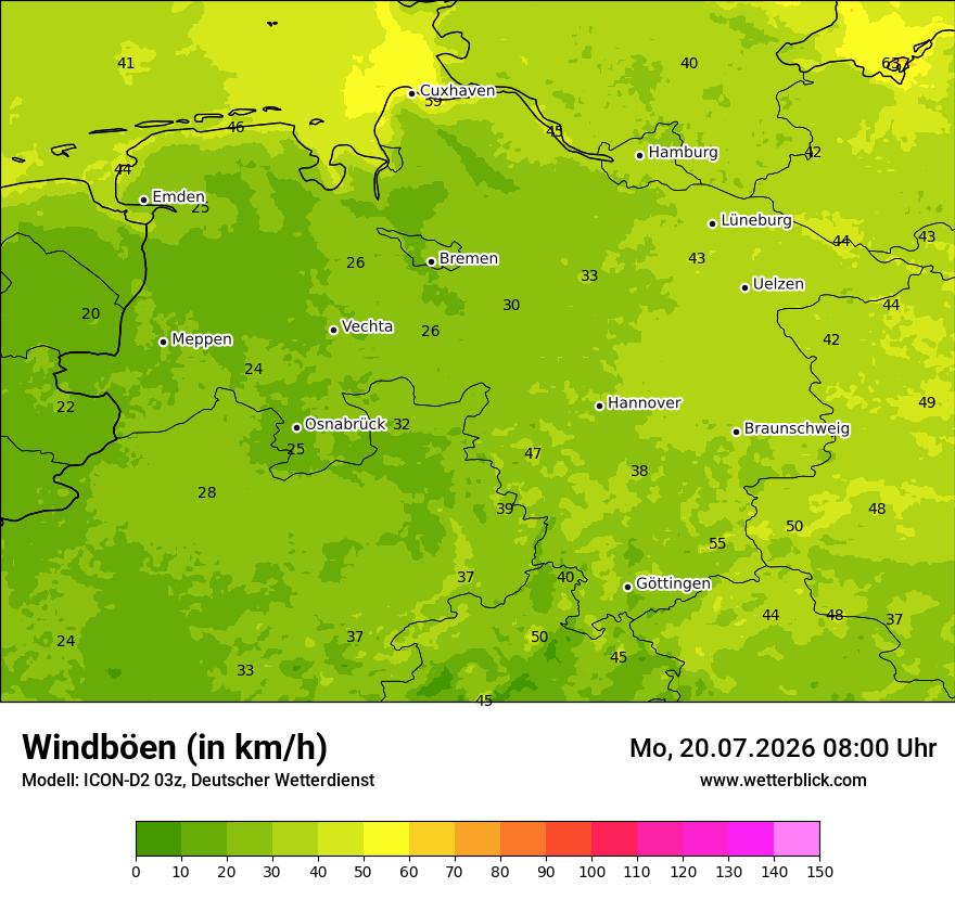 Maximale Windböen