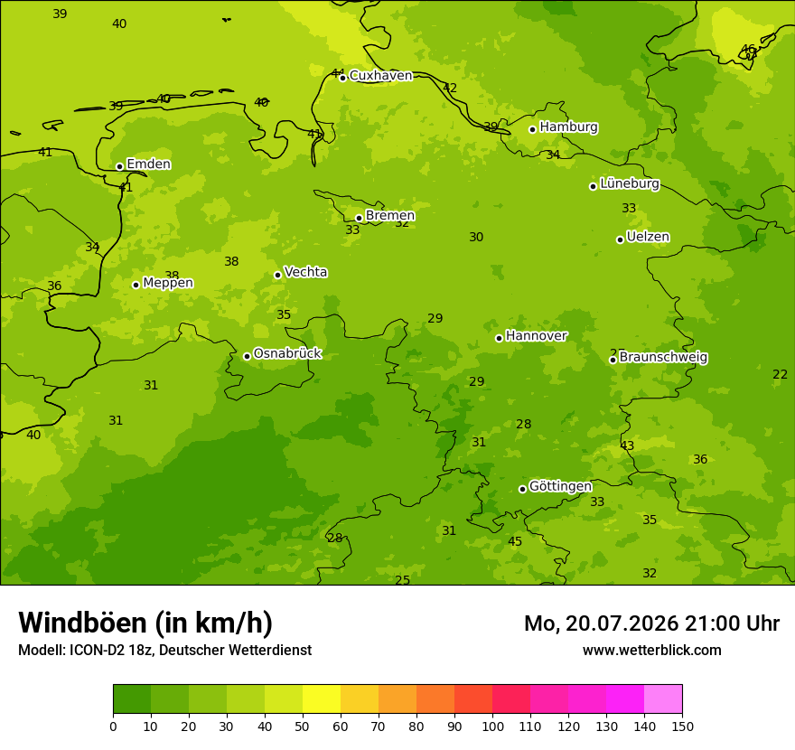 Maximale Windböen