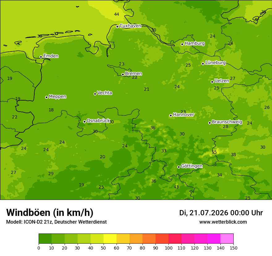 Maximale Windböen