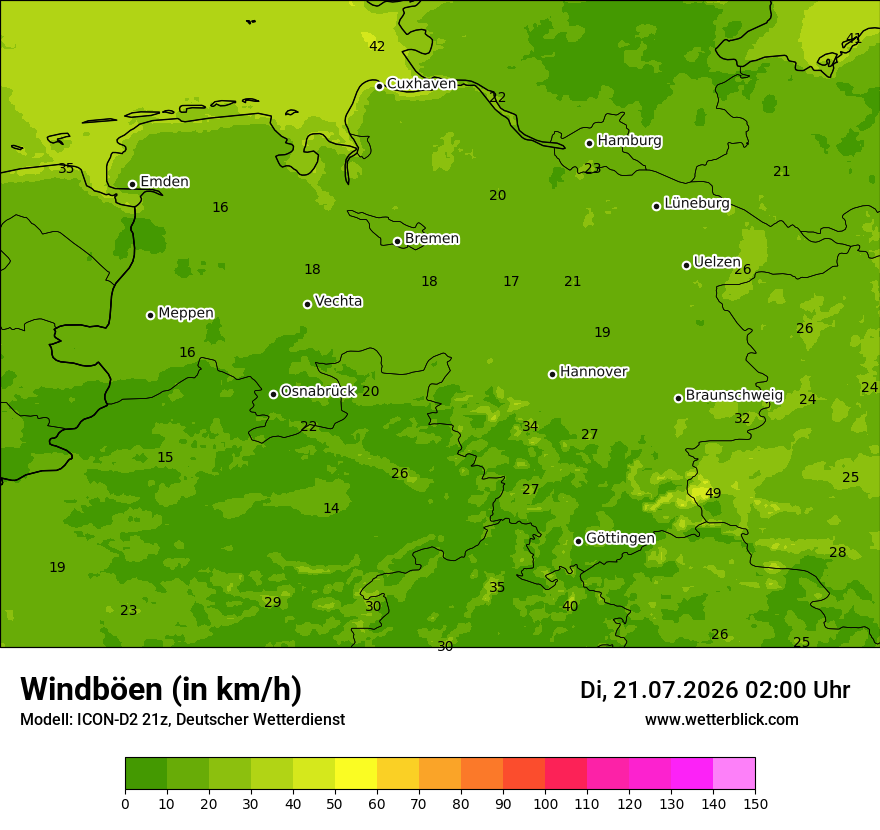 Maximale Windböen