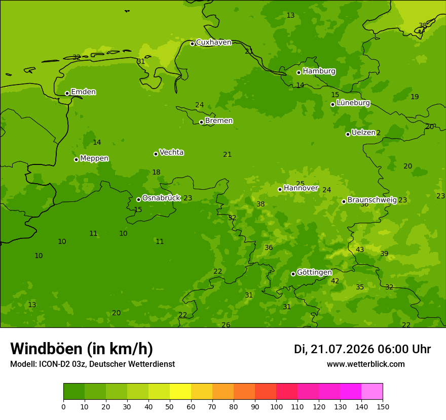 Maximale Windböen