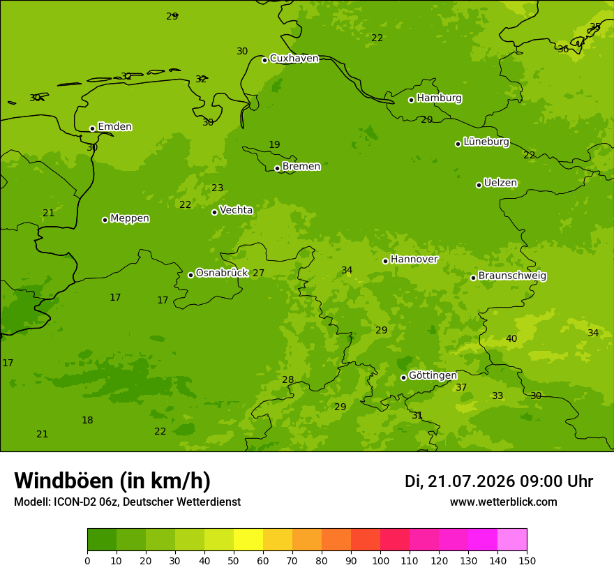 Maximale Windböen