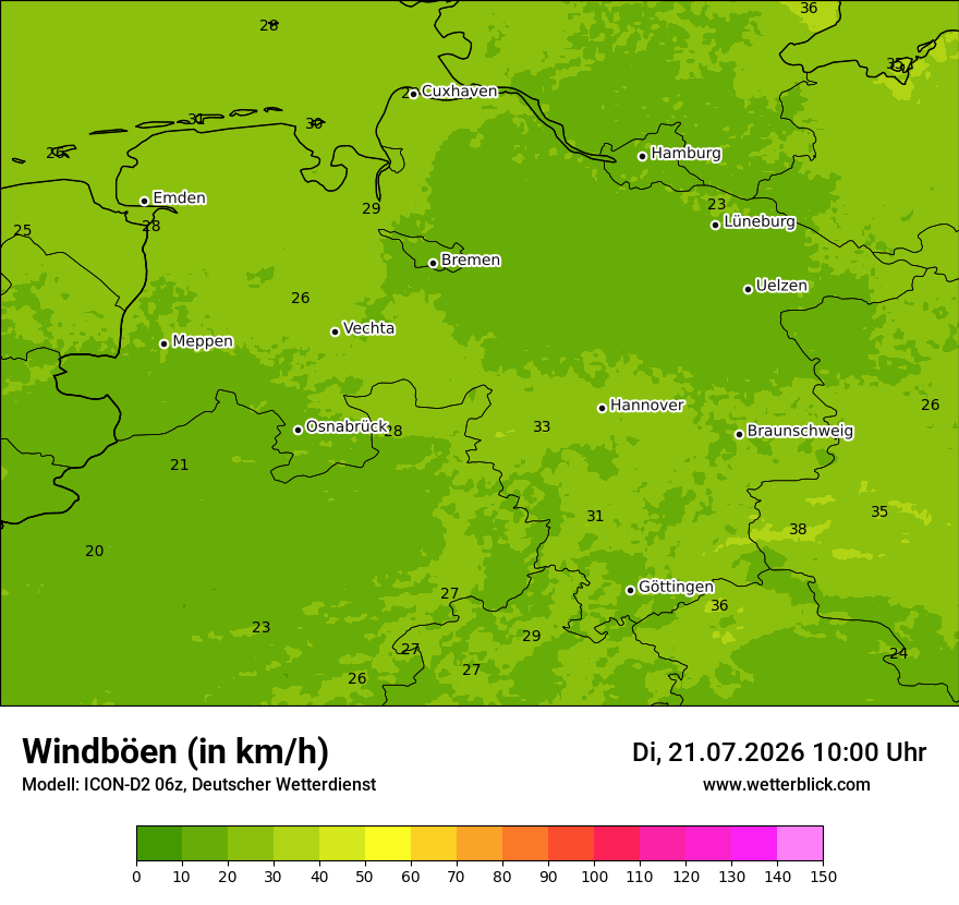 Maximale Windböen