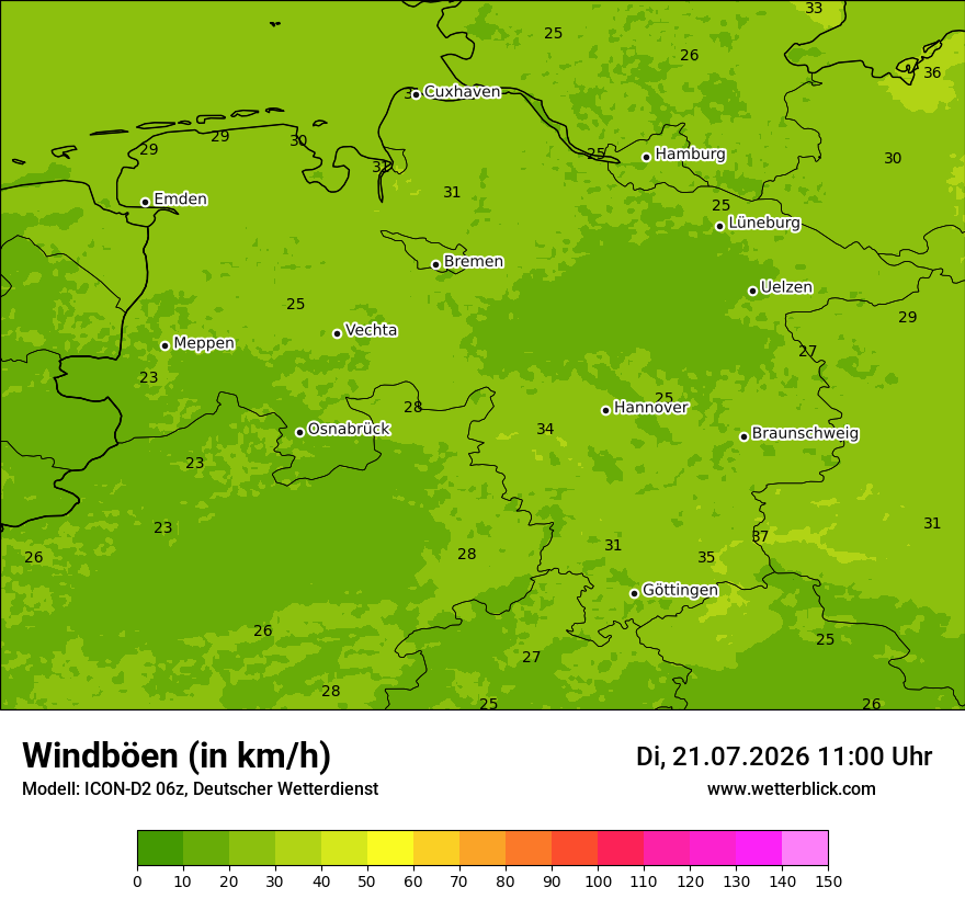 Maximale Windböen