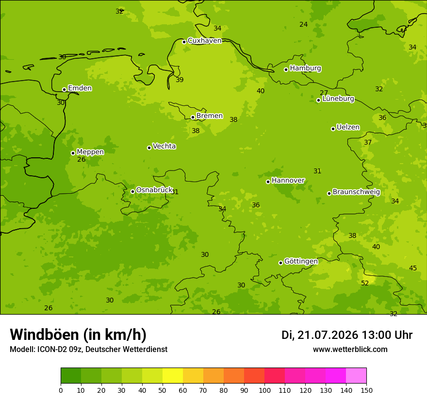 Maximale Windböen