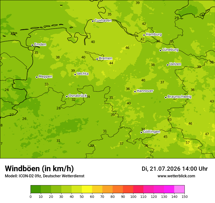 Maximale Windböen