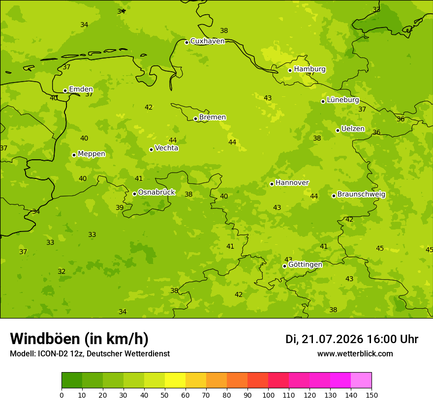 Maximale Windböen