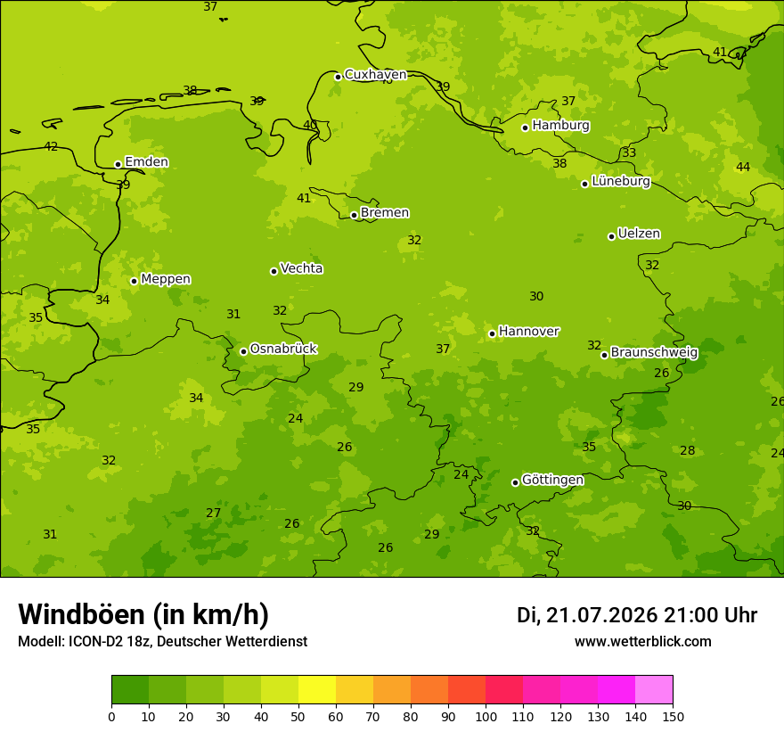 Maximale Windböen