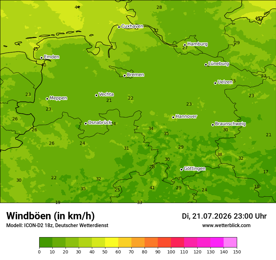 Maximale Windböen