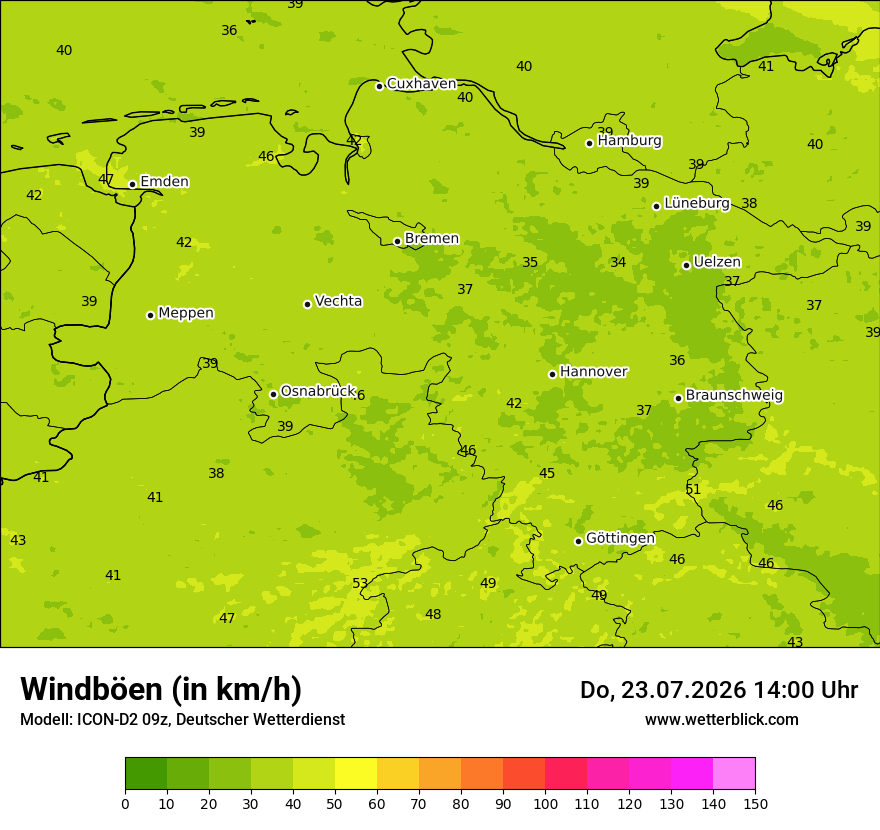 Maximale Windböen