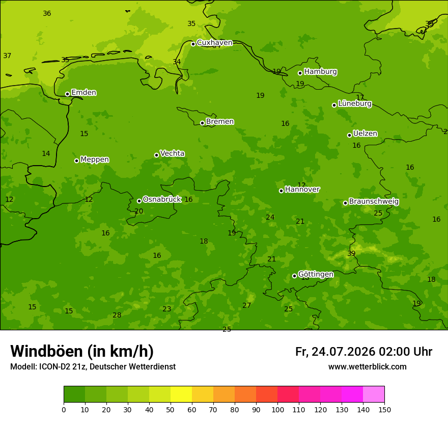 Maximale Windböen