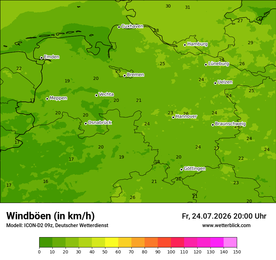 Maximale Windböen