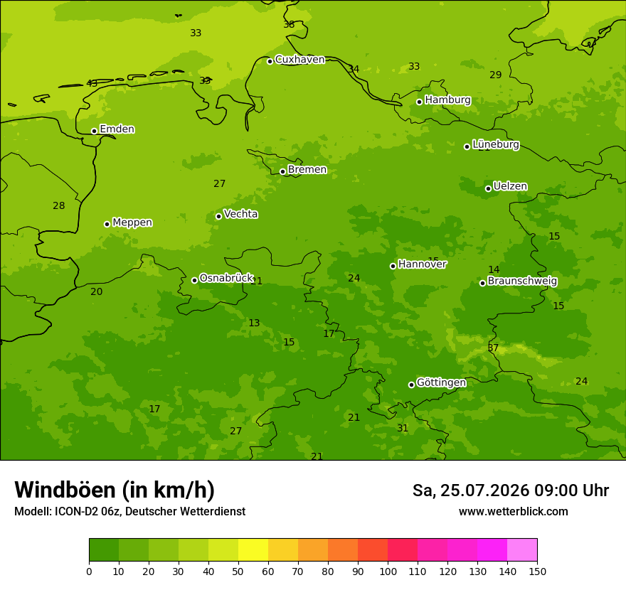 Maximale Windböen
