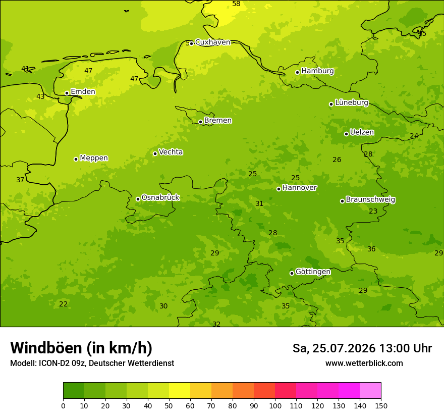 Maximale Windböen