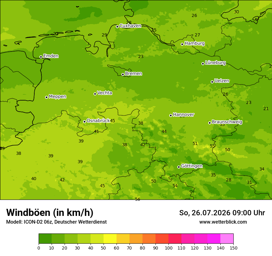 Maximale Windböen