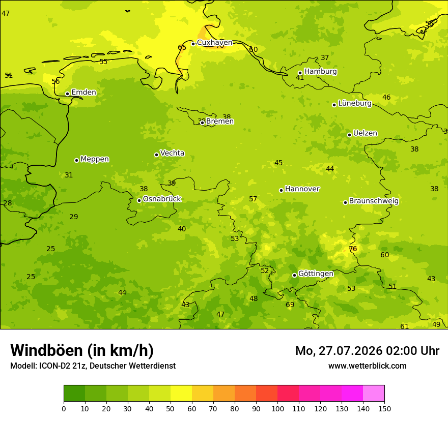 Maximale Windböen